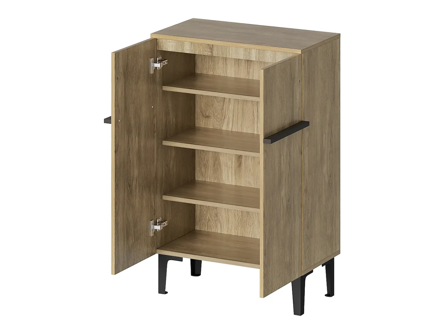 Sapateira na cor madeira com 2 portas - prateleiras ajustáveis 60 × 34,5 x 95 cm