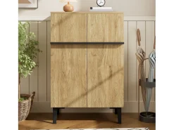 Sapateira na cor madeira com 2 portas - prateleiras ajustáveis 60 × 34,5 x 95 cm