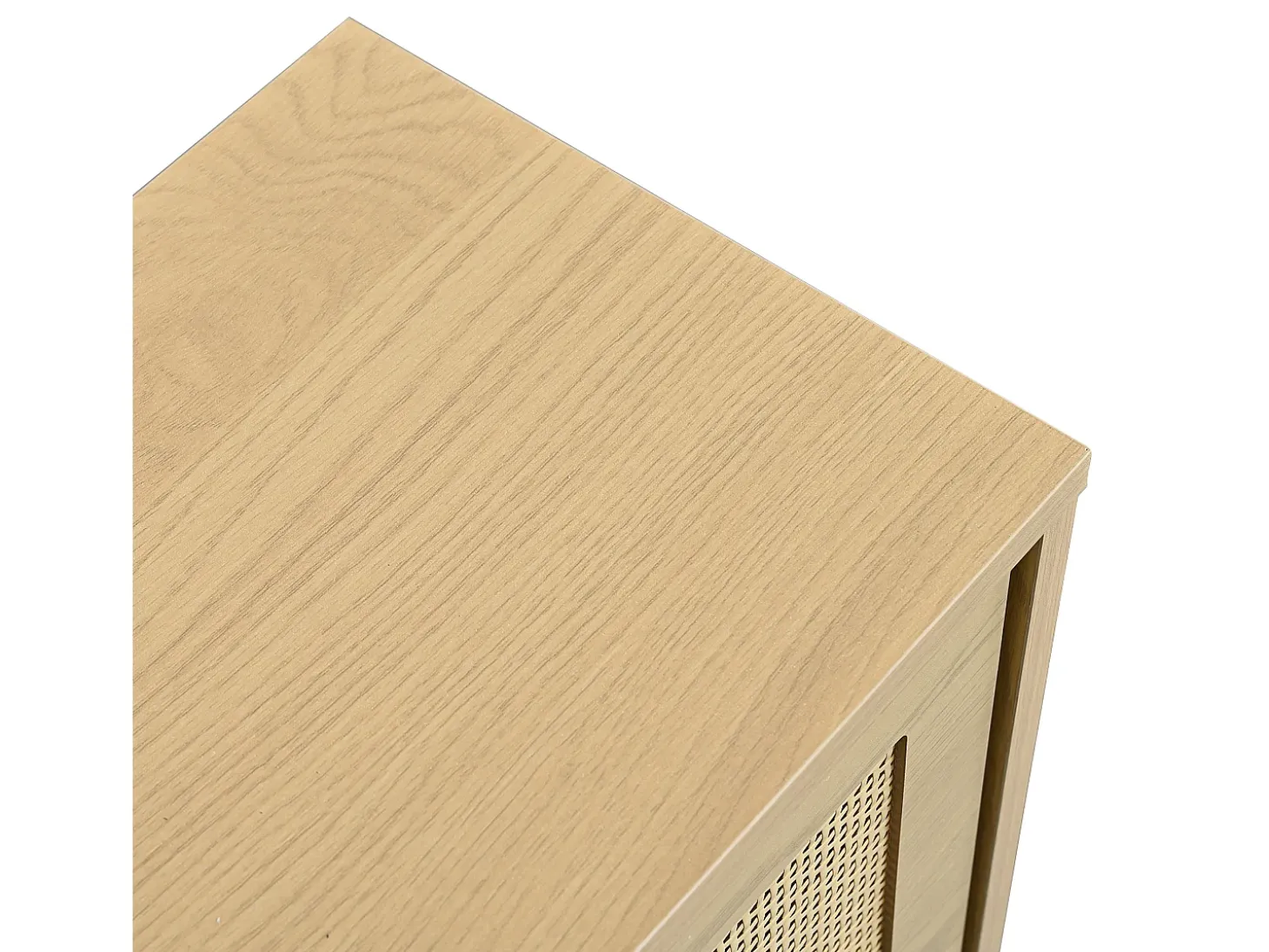Sapateira natural clara com 4 portas, puxadores em metal 100x25x90,3cm