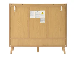 Sapateira natural com 3 portas em verga e 1 gaveta, puxador em metal 120x35x106cm