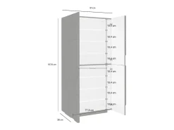 Sapateira Orfeo, Armário multiuso com 4 portas articuladas, Sapateira de entrada, 100% Fabricado na Itália, 81x38h167 cm, Ardósia