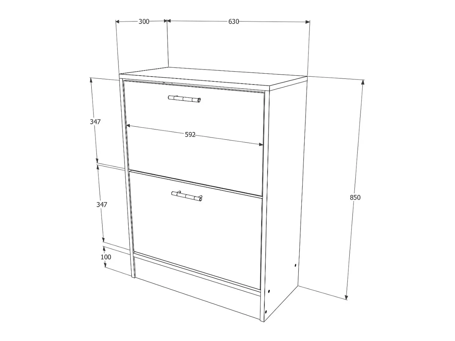 Sapateira Rin, 2 portas, carvalho Sonoma, 63 x 30 x 85 cm