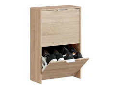 Sapateira Valdosta, Sapateira economizadora de espaço com 2 portas, Sapateira de entrada, Armário sapateira, 50x22h76 cm, Carvalho