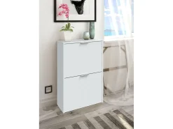 Sapateira Valdosta, Sapateira economizadora de espaço com 2 portas, Sapateira de entrada, Armário sapateira, 50x22h76 cm, Branco