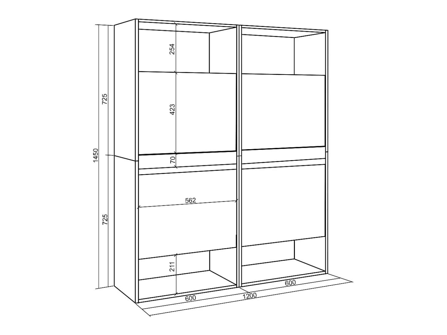 Sapateira, 120x35x145cm, Para quarto, dormitório, Armário de Sapatos, Carvalho