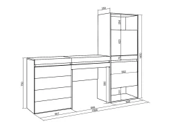 Sapateira, 187x35x145cm, Para quarto, dormitório, Cómoda, Toucador, Branco
