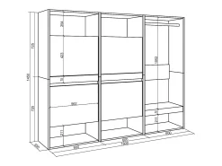 Sapateira, 180x35x145cm, Para quarto, dormitório, Roupeiro aberto, Carvalho