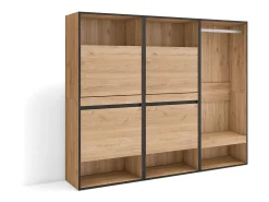 Sapateira, 180x35x145cm, Para quarto, dormitório, Roupeiro aberto, Carvalho