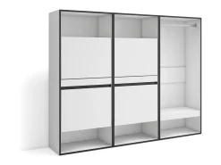 Sapateira, 180x35x145cm, Para quarto, dormitório, Roupeiro aberto, Branco