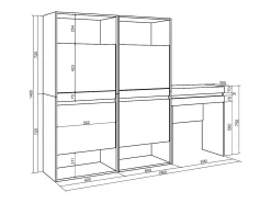 Sapateira, 190x35x145cm, Para quarto, dormitório, Toucador, Cimento