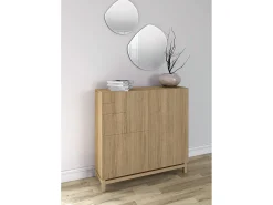Sapateiro/Móvel organização - H90cm x L90cm x P27cm carvalho dourado - Copenhague