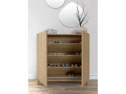 Sapateiro/Móvel organização - H90cm x L90cm x P27cm carvalho dourado - Copenhague