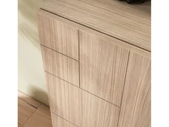 Sapateiro/Móvel organização - H87cm x L90cm x P27cm nogueira clara pernas branco - Bergen