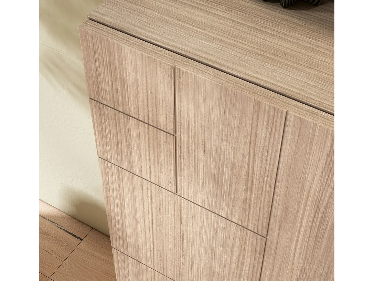 Sapateiro/Móvel organização - H87cm x L90cm x P27cm nogueira clara pernas branco - Bergen