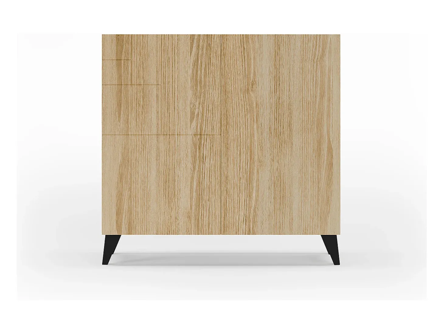 Sapateiro/Móvel organização - H87cm x L90cm x P27cm chêne dore pernas preto – Bergen