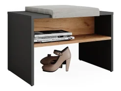 Schuhbank carvalho antracite/goldkraft 60x40x60 orlando