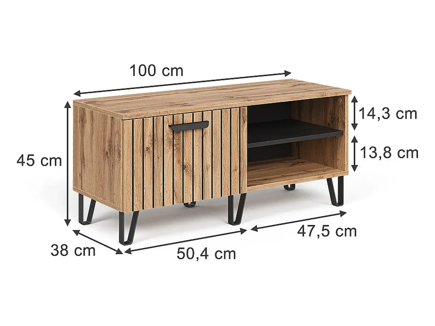 Schuhbank carvalho wotan 100x38x45 amber
