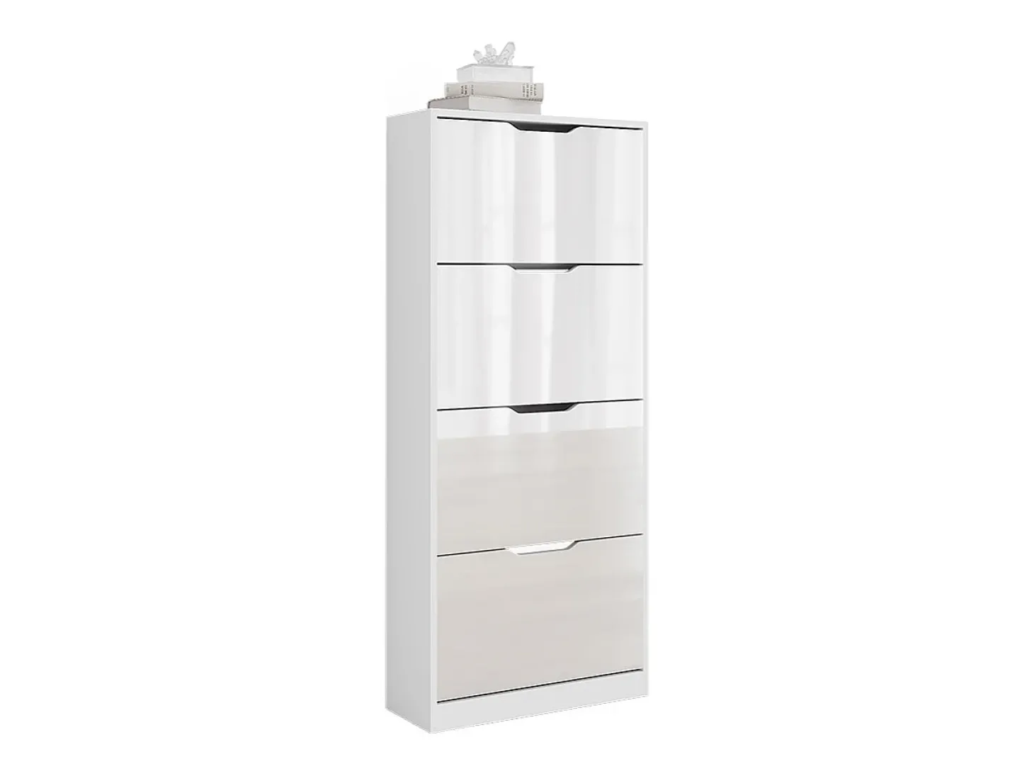 Schuhkipper branco/branco brilhante 59x22x137 luca