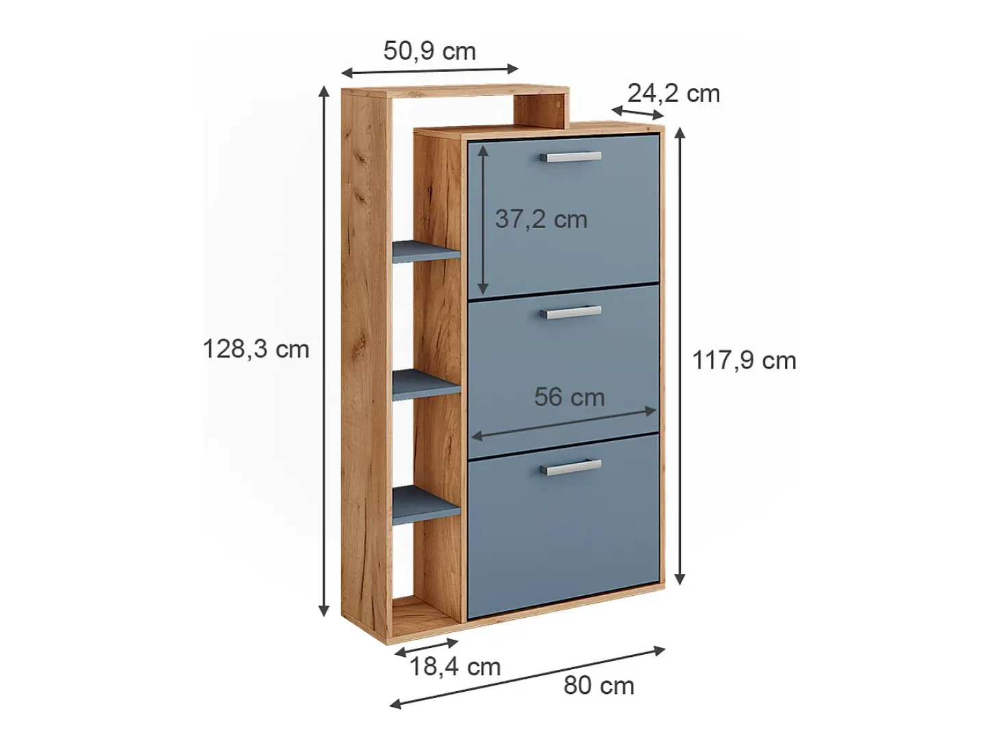 Schuhkipper carvalho goldkraft/azul 80x24.2x128.3 orlando
