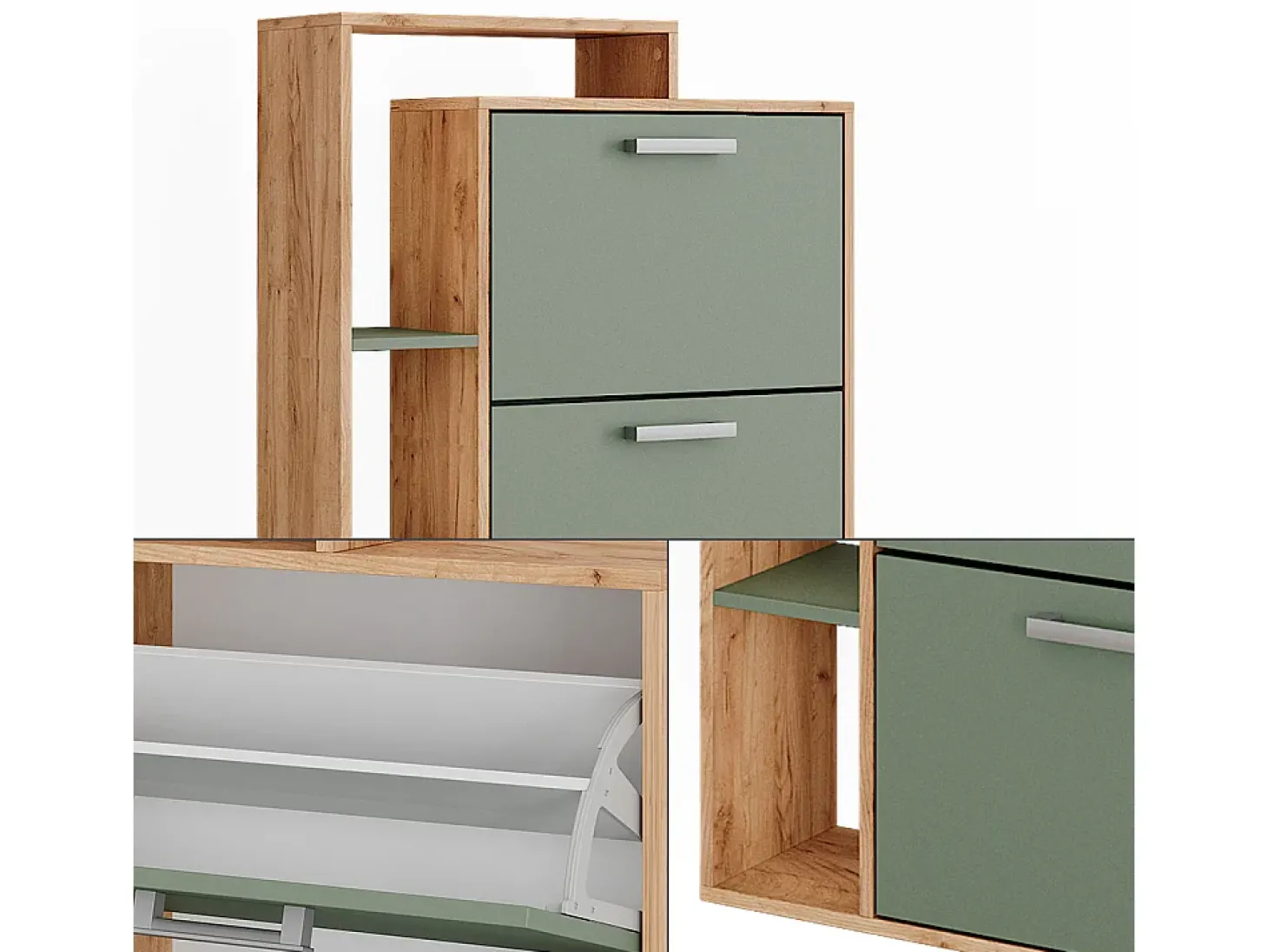 Schuhkipper carvalho/verde goldkraft 80x24.2x166.1 orlando