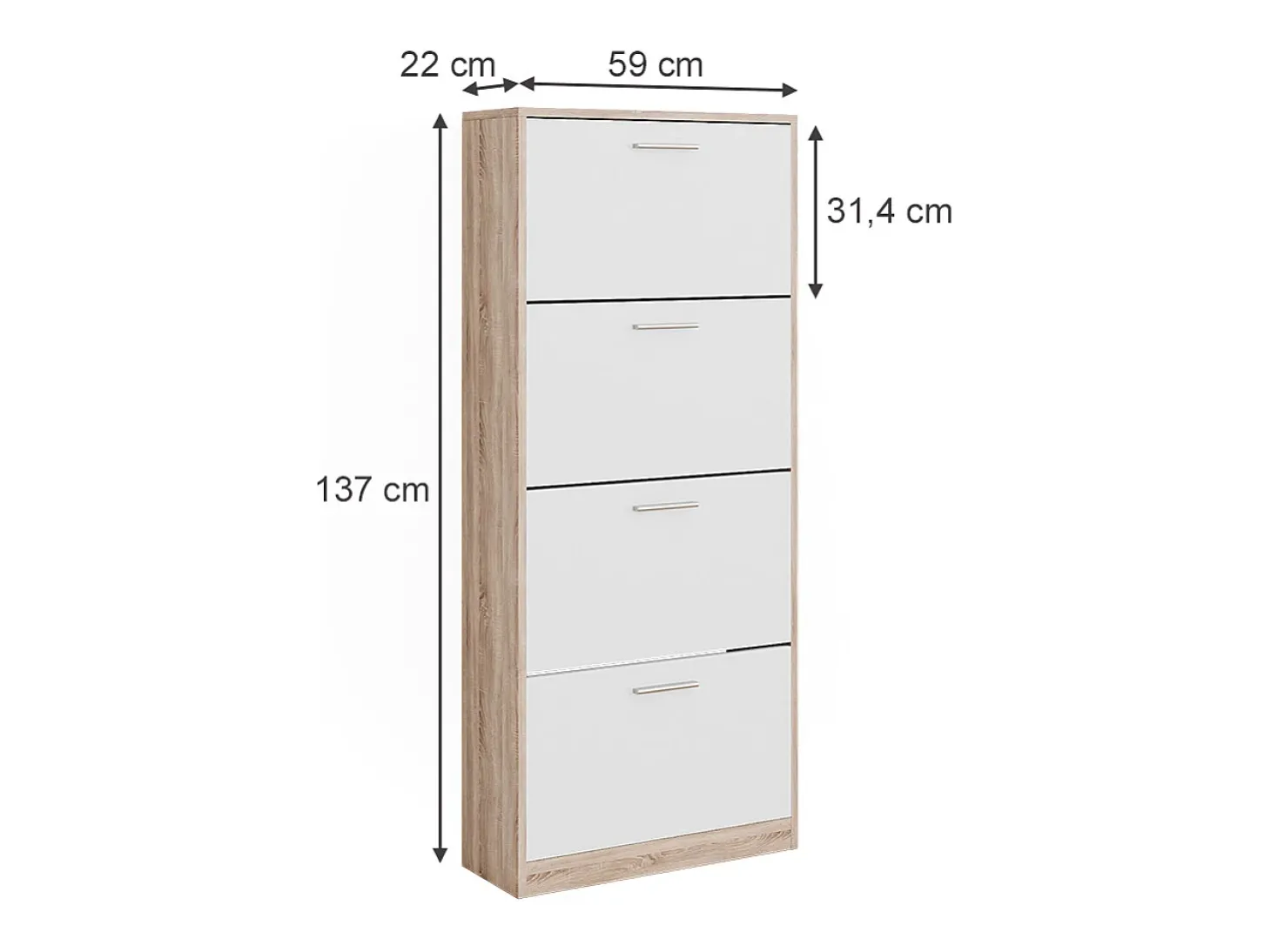 Schuhkipper sonoma/branco 59x22x137 gizmo