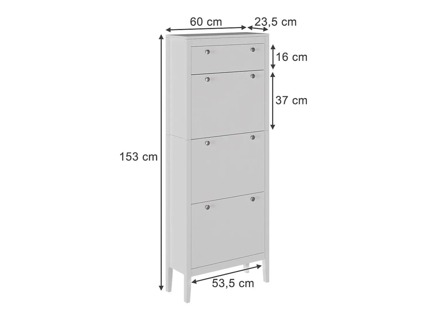 Schuhschrank branco 60x23.5x153 aron