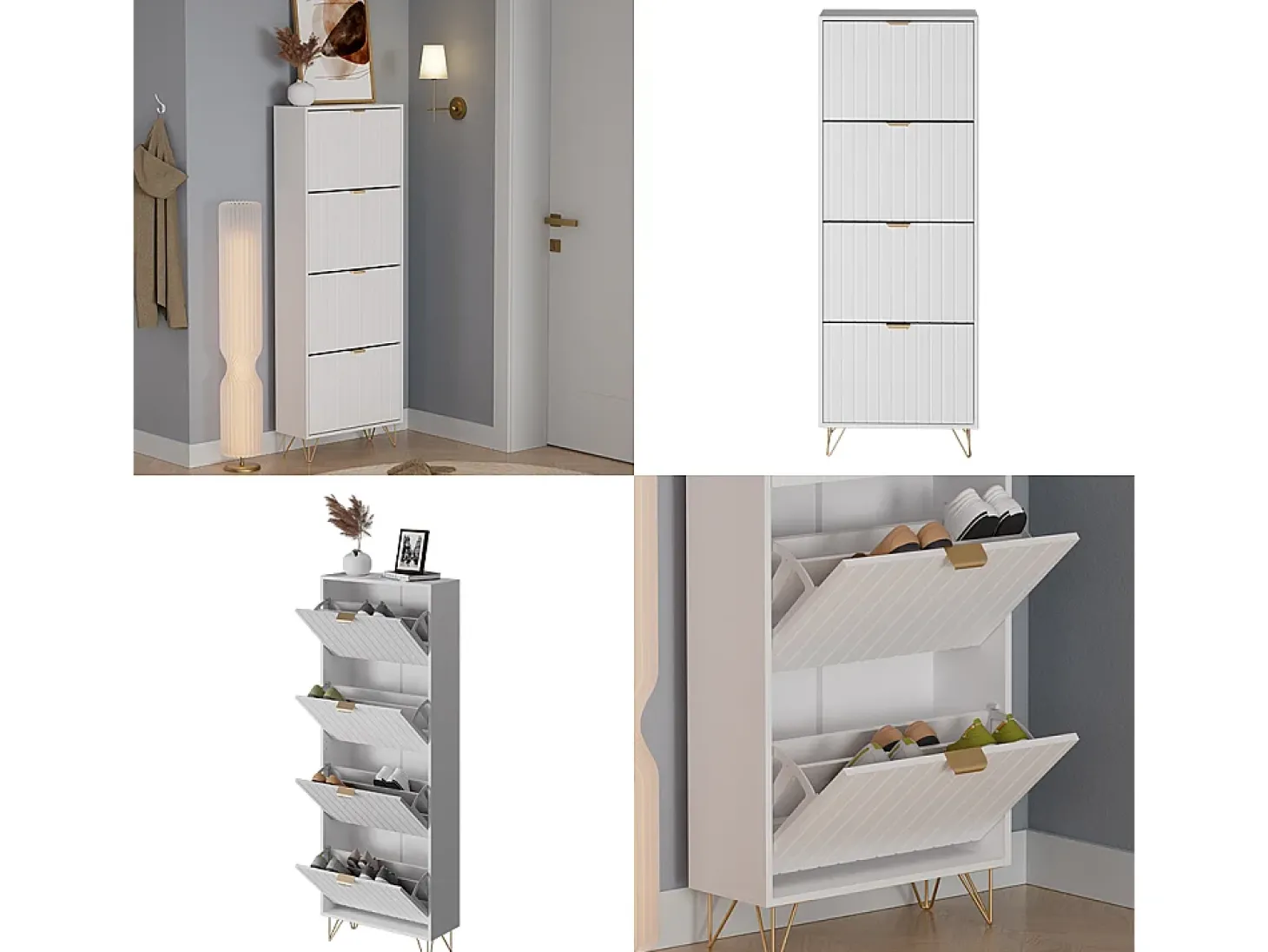 Schuhschrank branco 60x23.5x166.7 helge