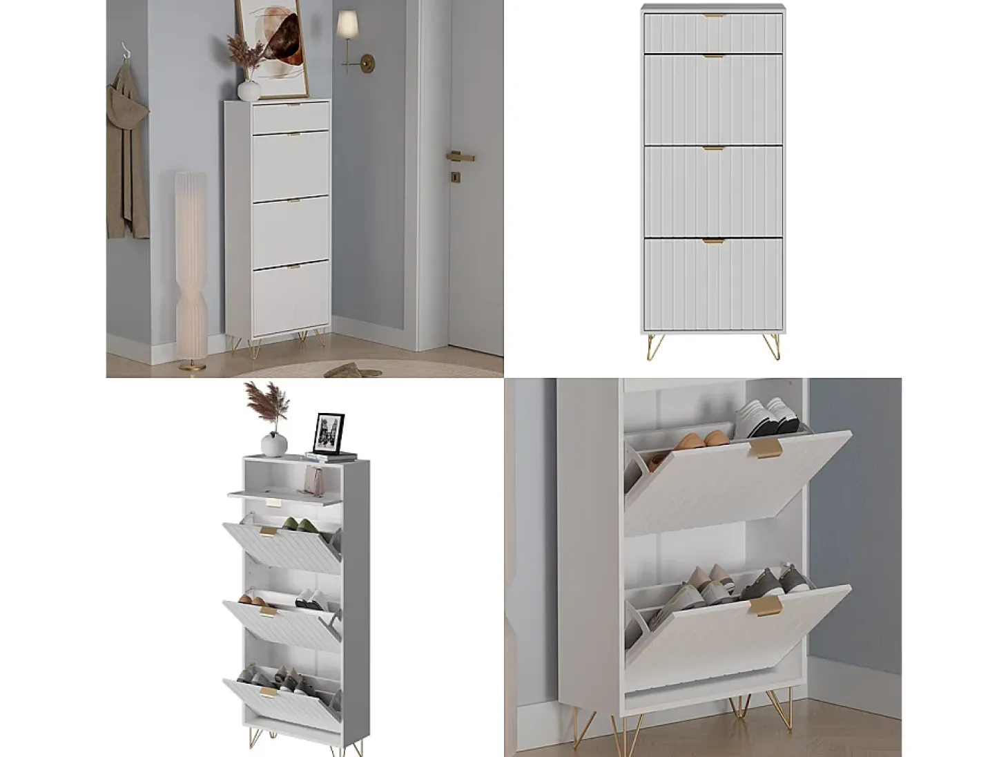 Schuhschrank branco 60x23.5x145 helge