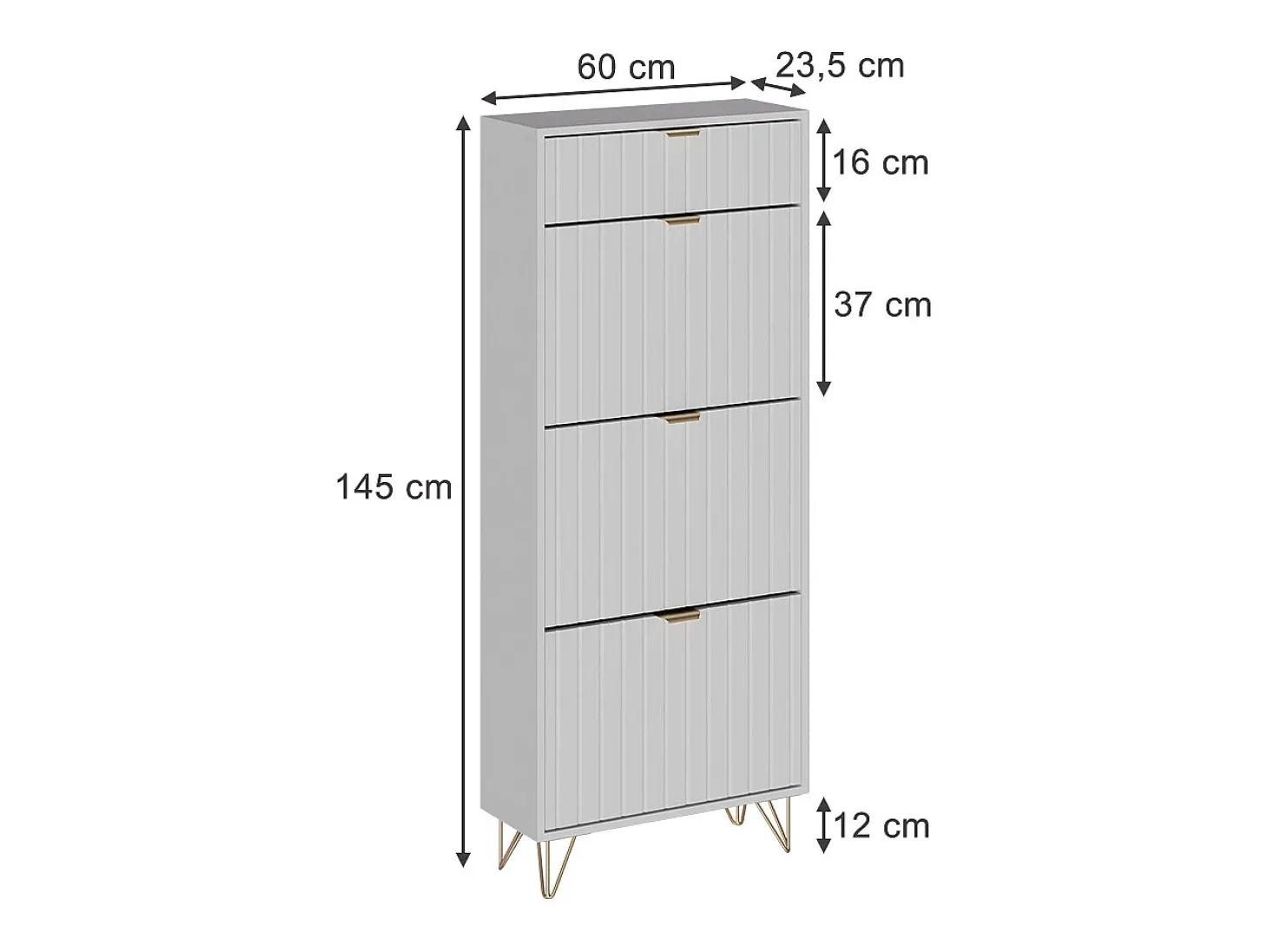 Schuhschrank branco 60x23.5x145 helge
