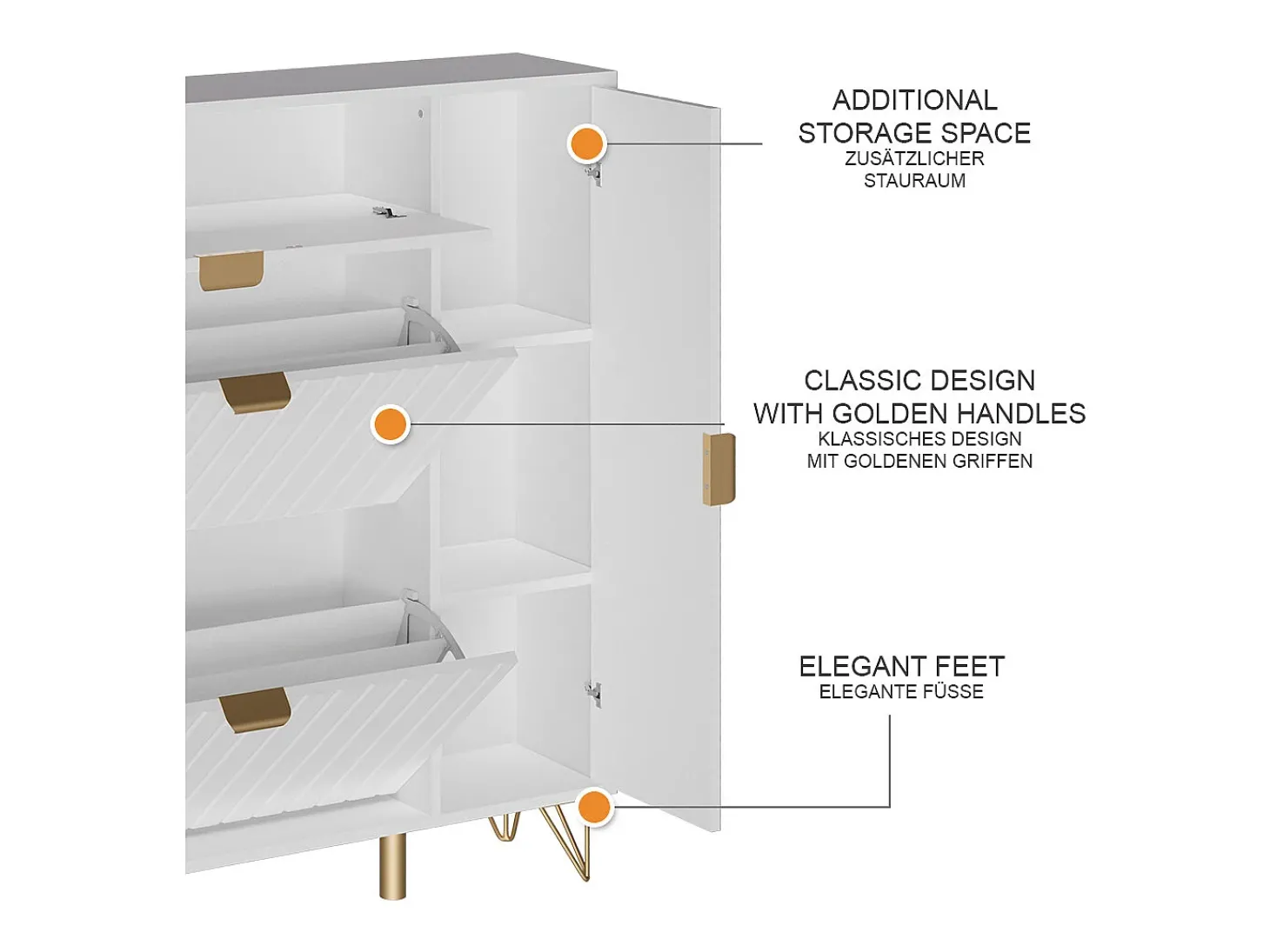 Schuhschrank branco 108x23.5x107.5 helge