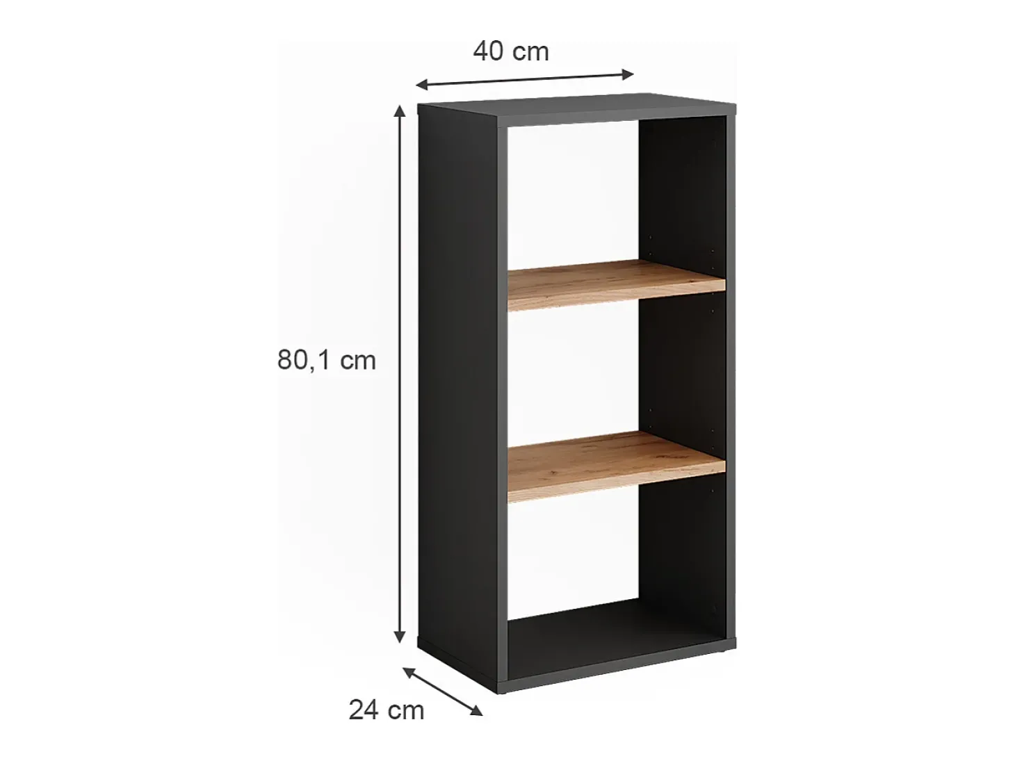 Schuhschrank carvalho antracite/goldkraft 40x24x80.1 orlando