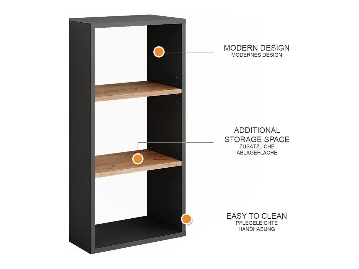 Schuhschrank carvalho antracite/goldkraft 40x24x80.1 orlando