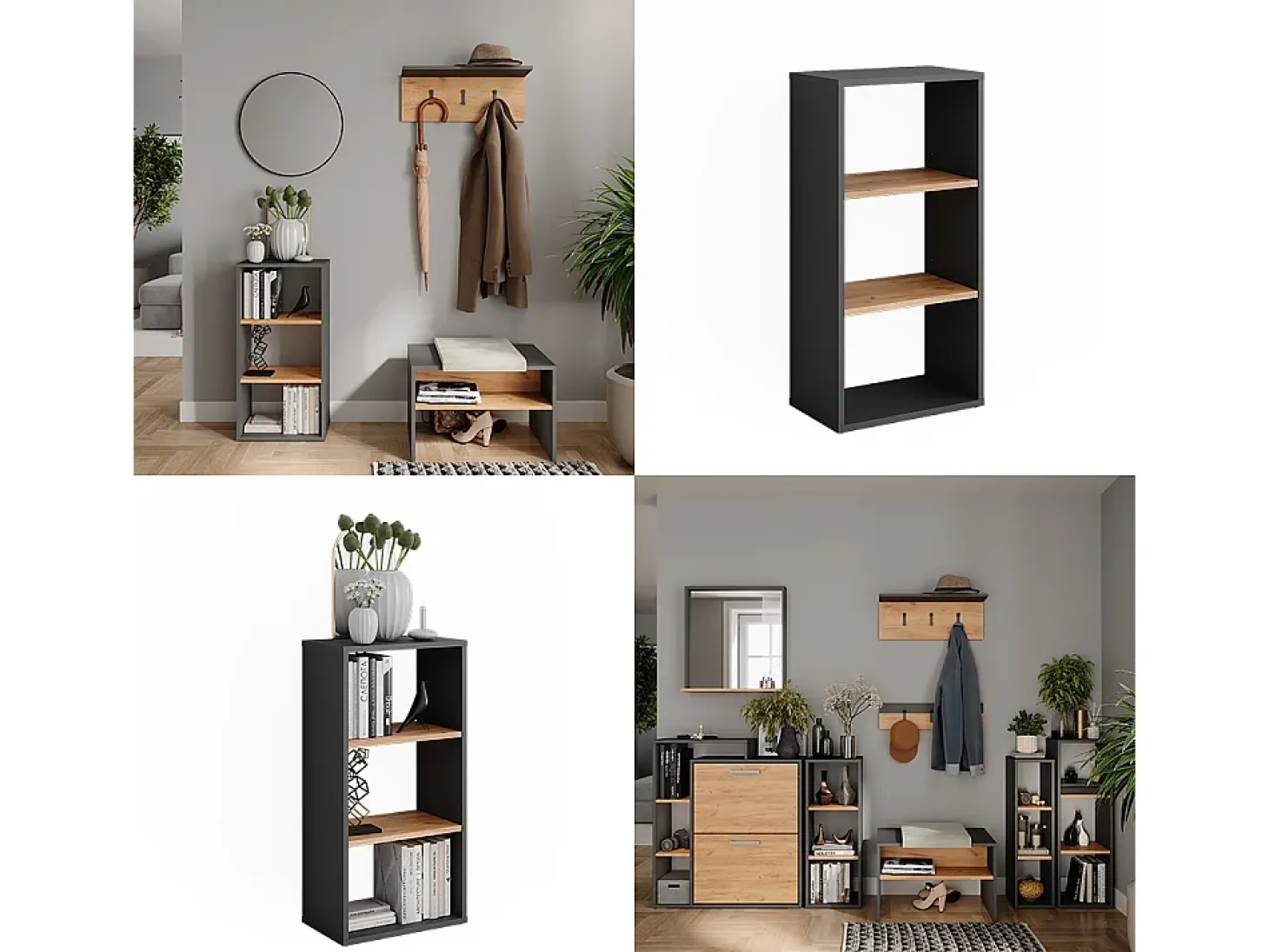 Schuhschrank carvalho antracite/goldkraft 40x24x80.1 orlando