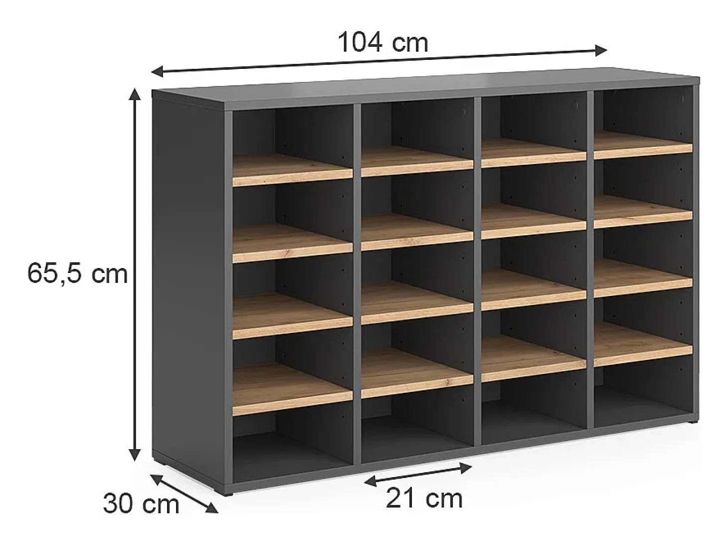 Schuhschrank carvalho goldkraft 104x33x65.5 lysander