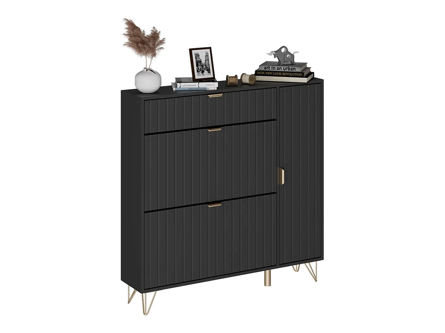 Schuhschrank preto 108x23.5x107.5 helge