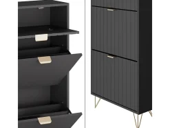 Schuhschrank preto 60x23.5x145 helge