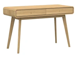 Secretária com 2 portas em nogueira e aglomerado branco
