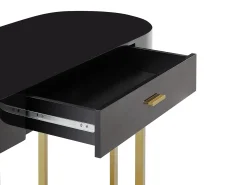 Secretária consola 1 gaveta MDF lacado e metal preto e dourado TORELI Pascal Morabito