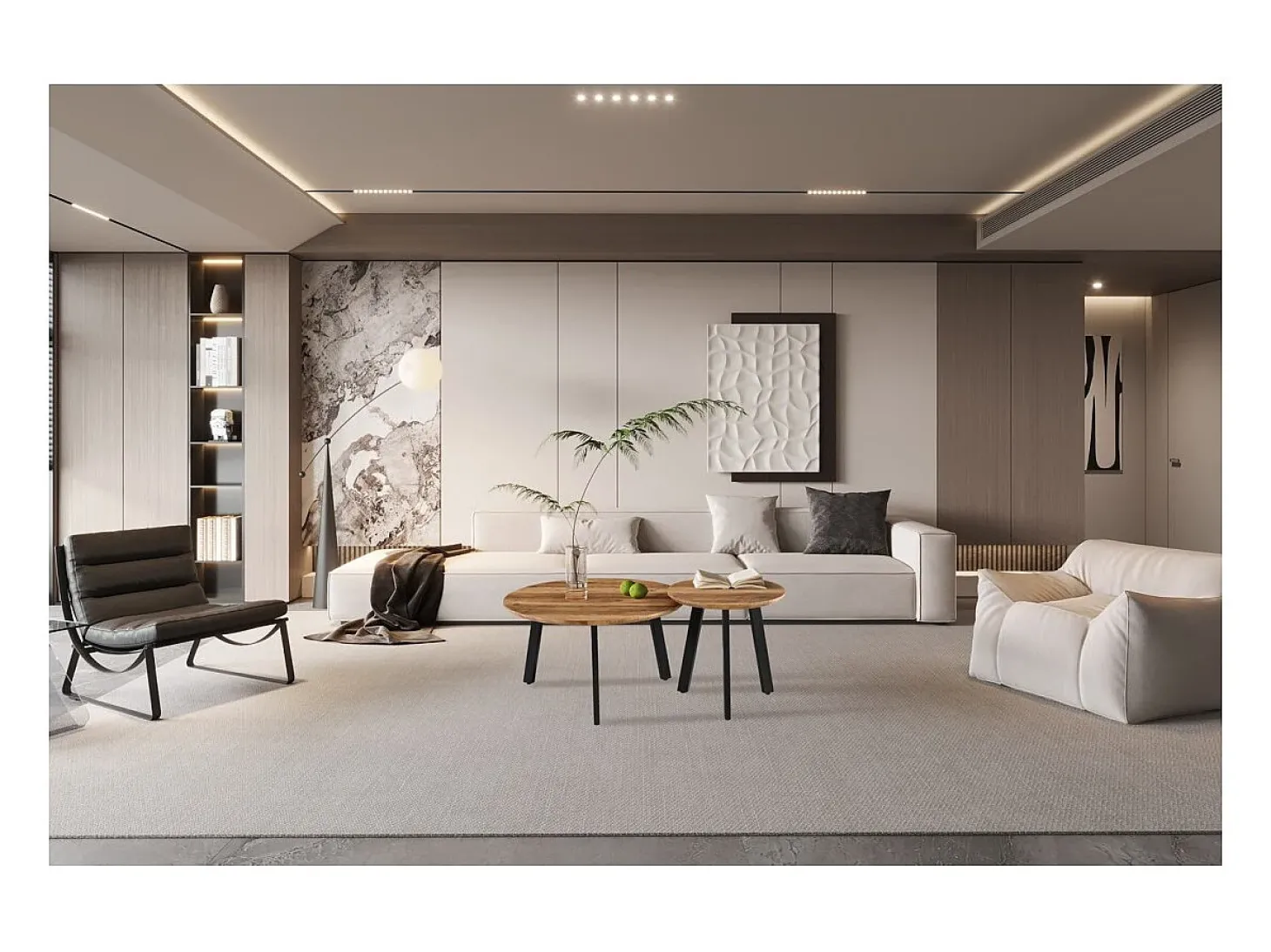 Set de 2 mesas de centro TUNIS – Cor madeira de mangueira – MDF & metal – Estilo industrial e harmonioso