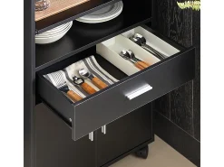 SoBuy armário com rodas, armário de cozinha, carrinho de cozinha FSB09-SCH