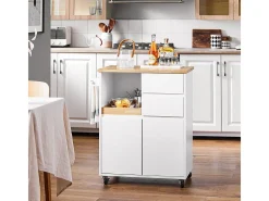 SoBuy armário de cozinha, carrinho de cozinha, carrinho de cozinha com rodas FKW123-WN