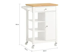 SoBuy armário de cozinha, carrinho de cozinha, carrinho de cozinha com rodas FKW46-WN