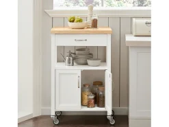 SoBuy armário de cozinha, carrinho de cozinha, carrinho de cozinha com rodas FKW22-WN