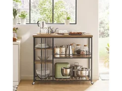 SoBuy armário de cozinha, carrinho de cozinha, carrinho de cozinha com rodas SVW18-F