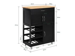 SoBuy armário de cozinha, carrinho de cozinha, carrinho de cozinha com rodas FKW45-SCH