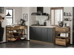 SoBuy armário de cozinha, carrinho de cozinha, carrinho de cozinha com rodas FKW118-PF