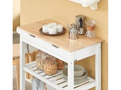 SoBuy armário de cozinha, carrinho de cozinha, carrinho de cozinha com rodas FKW68-WN