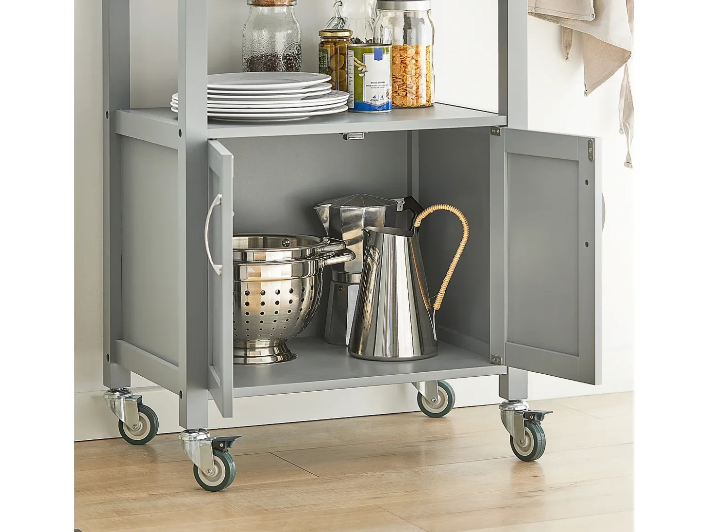 SoBuy armário de cozinha, carrinho de cozinha, carrinho de cozinha com rodas FKW22-HG