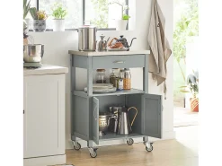 SoBuy armário de cozinha, carrinho de cozinha, carrinho de cozinha com rodas FKW22-HG