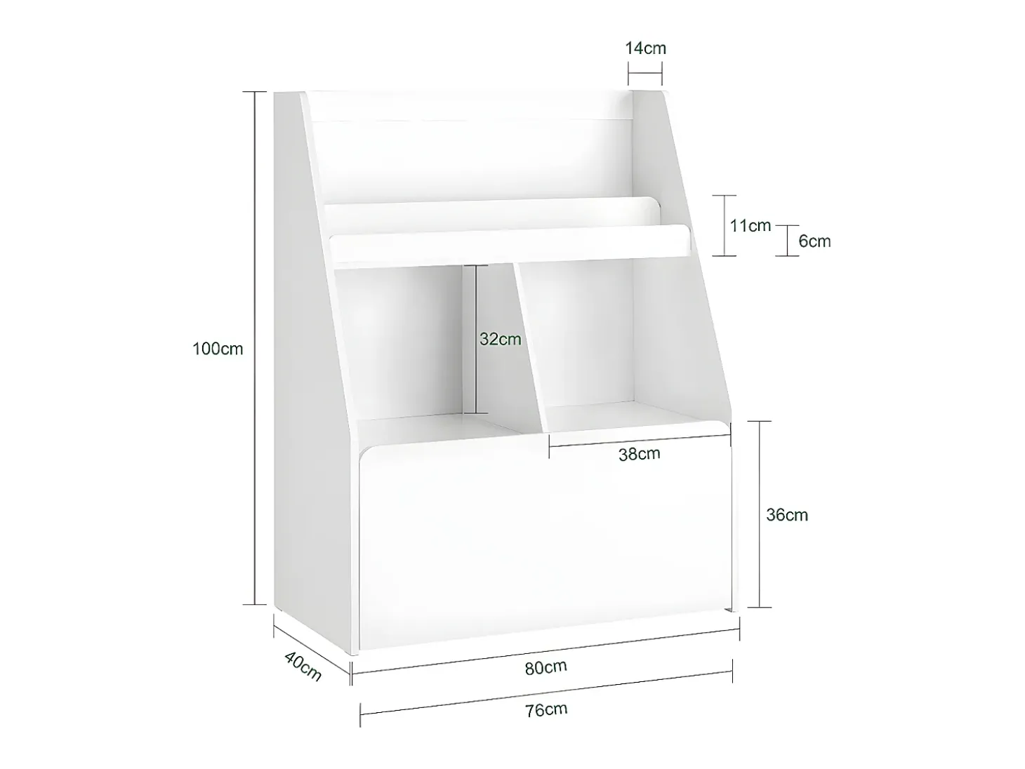 SoBuy armário de criança, armário de livros infantis, armário infantil KMB83-W